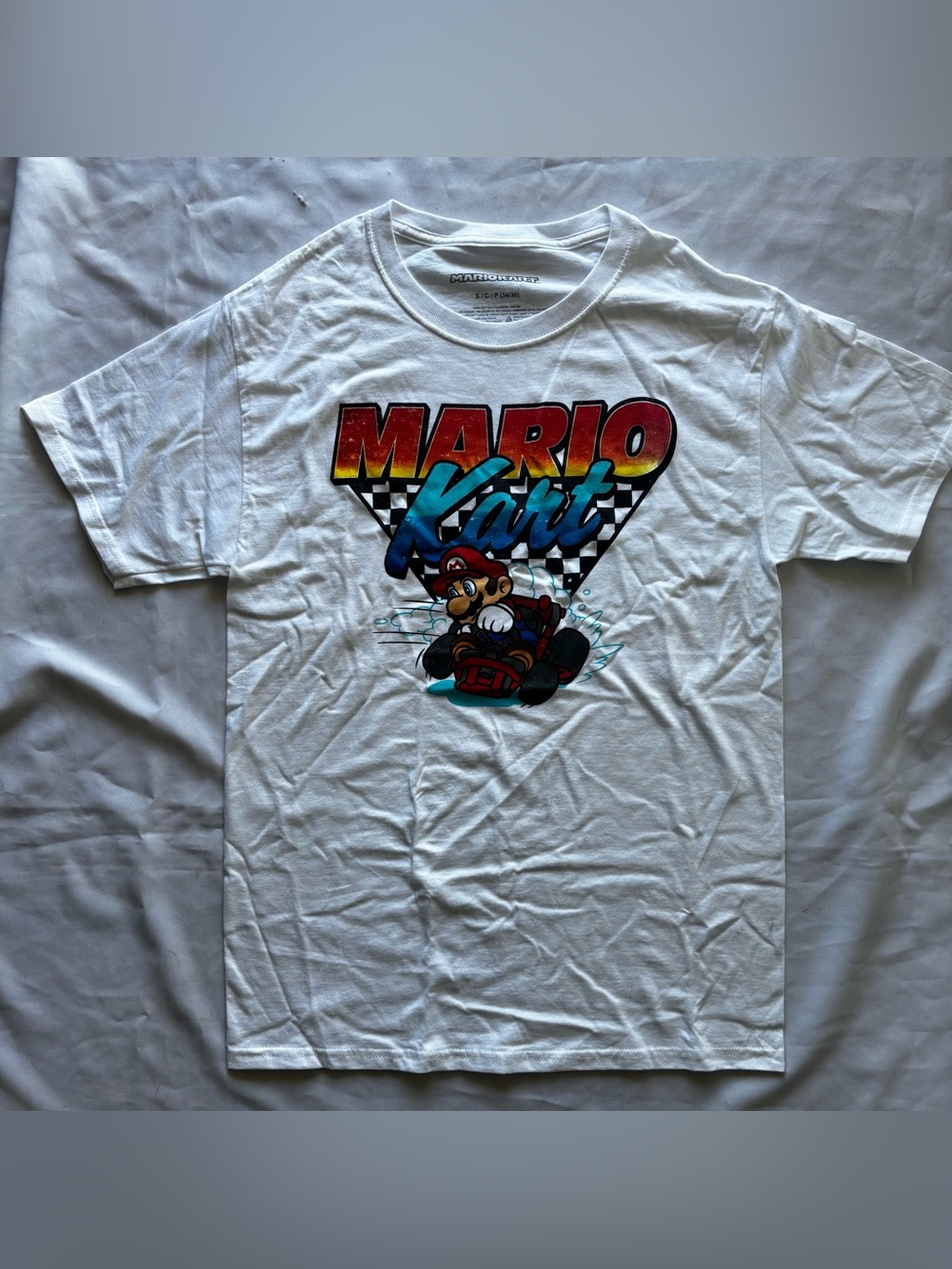 Mario Kart Graphic Tee in Classic White Sz S